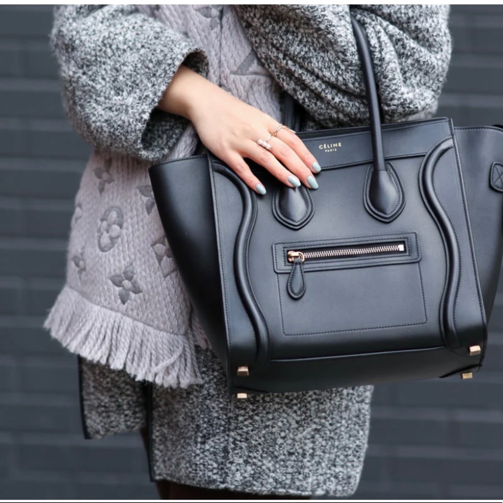 Authentic Celine Micro Luggage Handbag In smooth Calfskin Balck - Picture 9 of 9